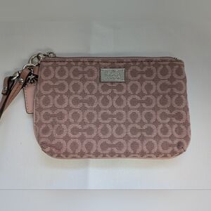 COACH Pink Wristlet Wallet Zipper Nice Size